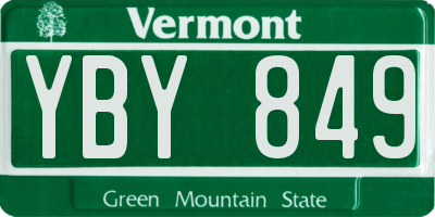 VT license plate YBY849