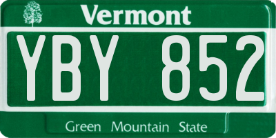 VT license plate YBY852