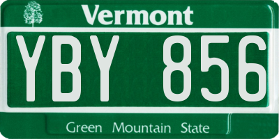 VT license plate YBY856