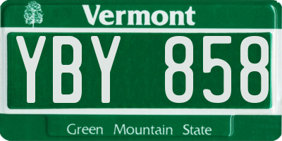 VT license plate YBY858