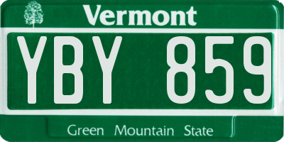 VT license plate YBY859