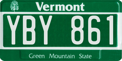 VT license plate YBY861
