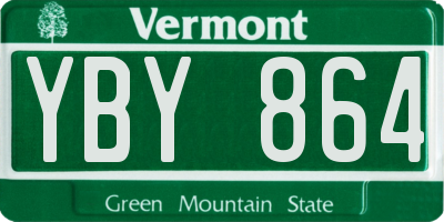 VT license plate YBY864