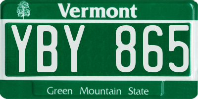 VT license plate YBY865