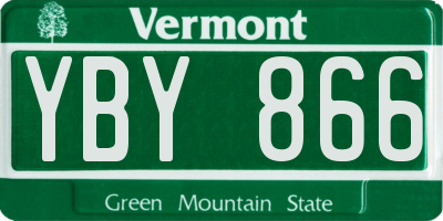 VT license plate YBY866