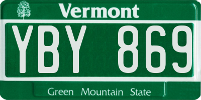 VT license plate YBY869