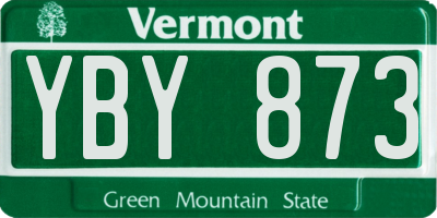 VT license plate YBY873