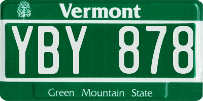 VT license plate YBY878