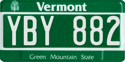 VT license plate YBY882