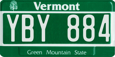 VT license plate YBY884