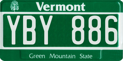 VT license plate YBY886