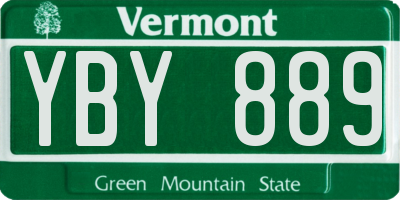 VT license plate YBY889