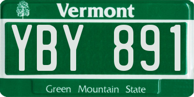 VT license plate YBY891
