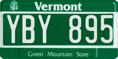 VT license plate YBY895
