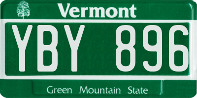 VT license plate YBY896