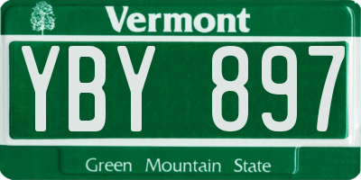 VT license plate YBY897
