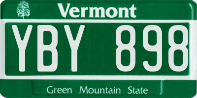 VT license plate YBY898