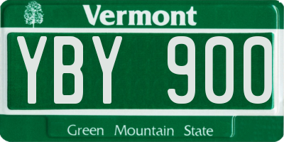 VT license plate YBY900