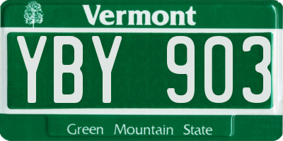 VT license plate YBY903