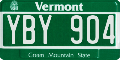 VT license plate YBY904