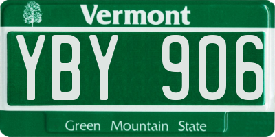VT license plate YBY906
