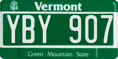 VT license plate YBY907