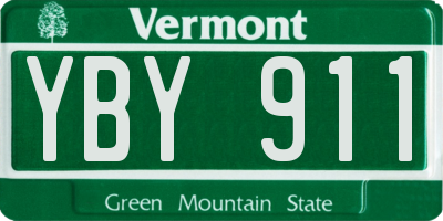 VT license plate YBY911