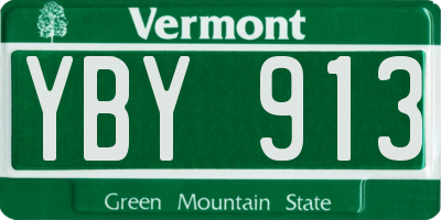 VT license plate YBY913