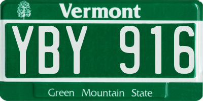 VT license plate YBY916