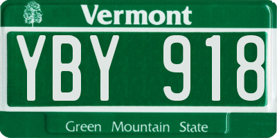 VT license plate YBY918