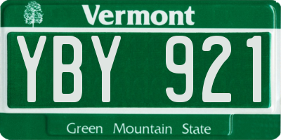 VT license plate YBY921