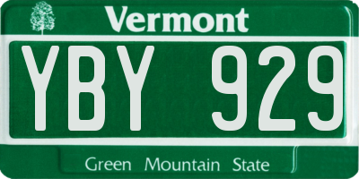 VT license plate YBY929