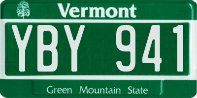 VT license plate YBY941