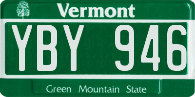VT license plate YBY946
