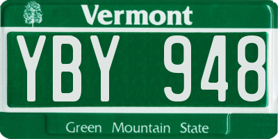 VT license plate YBY948