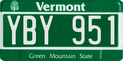 VT license plate YBY951