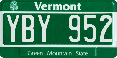 VT license plate YBY952