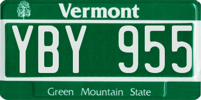 VT license plate YBY955