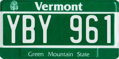 VT license plate YBY961