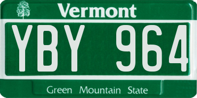 VT license plate YBY964