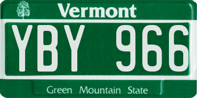 VT license plate YBY966