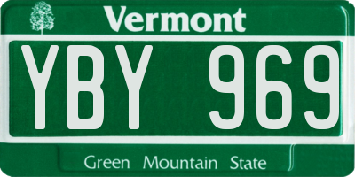 VT license plate YBY969