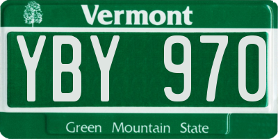 VT license plate YBY970