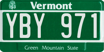 VT license plate YBY971