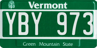 VT license plate YBY973
