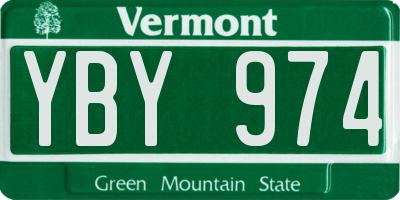 VT license plate YBY974