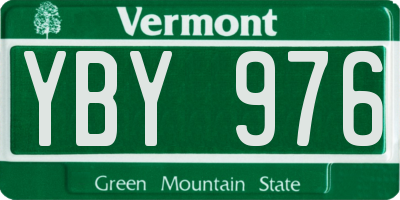 VT license plate YBY976