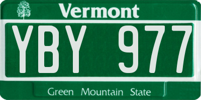 VT license plate YBY977
