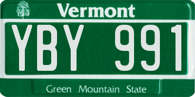 VT license plate YBY991