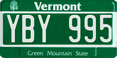 VT license plate YBY995